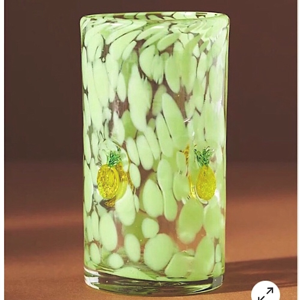 Anthropologie Pineapple Icon Glass New In Box NWT Rare